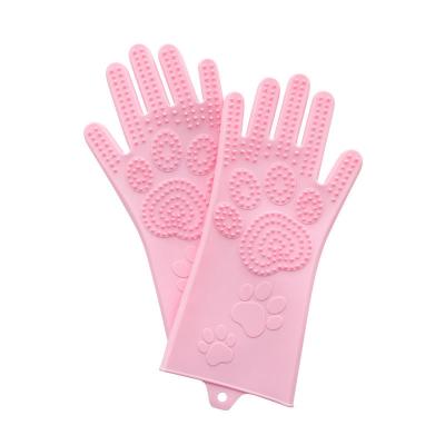 China Interesting and factory supply price anti-biting wash cat dog pet supplies silicone stocked massage mitt for sale