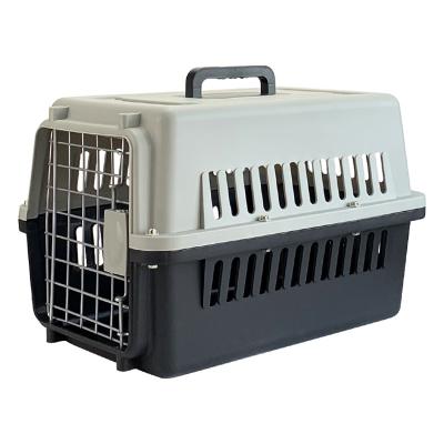 China 2022 Pets Cage Supplier Stocked Airline Allowed Dog Crate Crate Kennel Mat Foldable Transport Plastic Box for sale