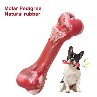 China 2021 Stored Healthy Dog Bone Grinding Dog Bone Bite Rubber Dog Food Leakage Chew Bone Toy Teeth for sale