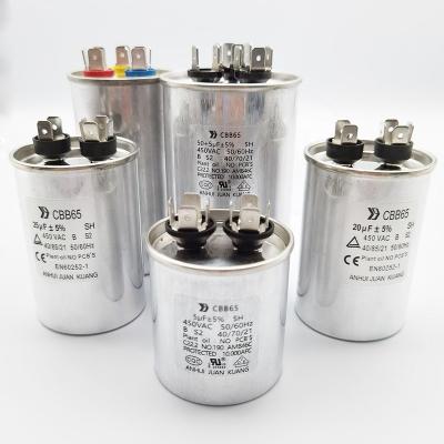 China CBB65 air conditioner compressor start capacitor starting comar capacitor AC super 45 uF 370 VAC capacitor for sale