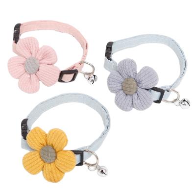 China Pet Stocked Accessories Cat Cotton Collar Cat Neck Cover Three-dimensional Sunflower Lovely Cat Collar for sale