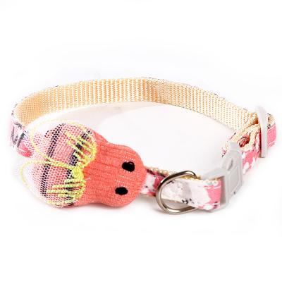 China Colorful Stocked Flower Bee Pet Collar Cartoon Animal Shape Cat Collar Red Blue Purple Gray Cat Collar for sale