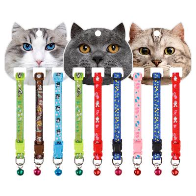 China Quick Release Factory Wholesale Pet Collar Cat Collar With Bell Polyester 3 Pieces Per Pack Cat Collar Multicolor for sale