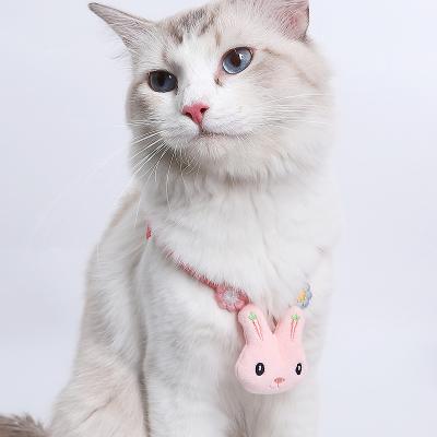 China Wholesale Rabbit Soft Cute Shape Fashion Pet Pendant Stocked Cat Collar Cat Neck Collar for sale