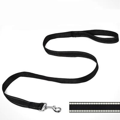 China Wholesale Black Nylon Sling Dog Leash Reflective Single Stocked Spot Dog Leash 2.5cm Middle And Large Dog Pet Leash for sale