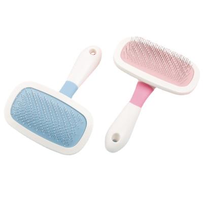 China Stored Pet Grooming Brush Single Layer Round Head Pet Cat Brush Comb 360 Degree Rotating Pet Brush for sale