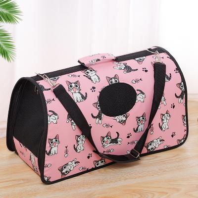 China Amazon Fashion Pattern Pet Stored Backpack Oxford Cloth Function Pet Bag Medium Size Pet Carrier Portable Backpack for sale