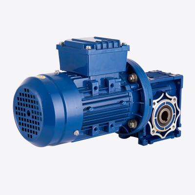 China 0.75kw 1hp to 132kw 180hp ac 220v 380volt ac 220v 380volt worm reducer gearbox waterproof electric single phase gearhead for sale