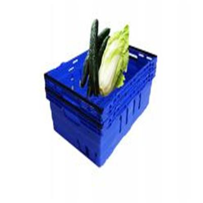 China Plastic Mesh Nestable 35L Fruit And Vegetable Crate With Handle for sale