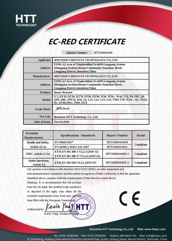 CE - Shenzhen Shengye Technology Co., Ltd.