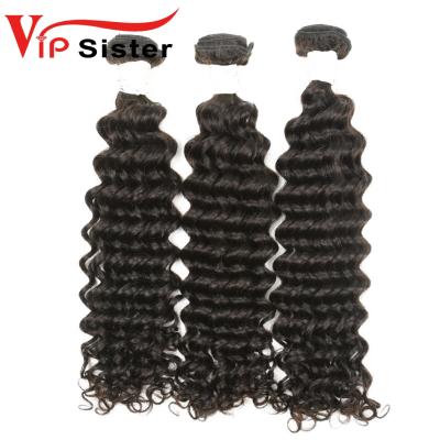 China Wholesale 100% Curly Human Hair Extensions Unprocessed Indian Raw Virgin Deep Hair Big Curl Weft Bundles for sale