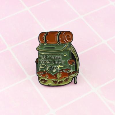 China China Bag Backpack Camping Bag Design Metal Soft Rise Enamel Pin Decoration for sale