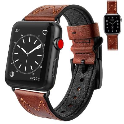 China Genuine Leather Cloth Buckle Strap For Apple Watch 4 Apple Watch Band 38mm 40mm 5 iWatch Strap 3/2/1replacement for sale