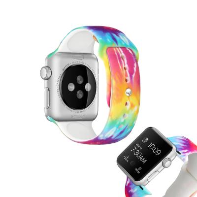 China Women Rubber Strap For iWatch Simple Reverse Metal Buckle Strap Wristband For Apple iWatch 6 Se Link Silicone Strap Buckle 22mm Silicon Dye Printed Reverse Watch Band for sale