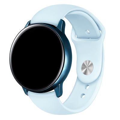 China Pure Button Style Reverse Color Silicone Soft Rubber Wrist Band For Galaxy Watch Active for sale