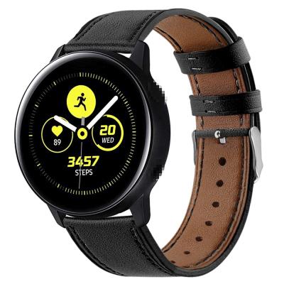 China Round Tail Straps For Galaxy 20mm Genuine Leather Watch Band For Galaxy Watch Active Fitness Strap 40mm New for sale