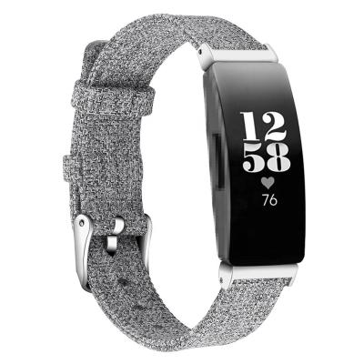 China Custom Nylon Braided Textile Belt Watch Band Canvas Strap Watch For Fitbit Inspire/Inspire Time for sale