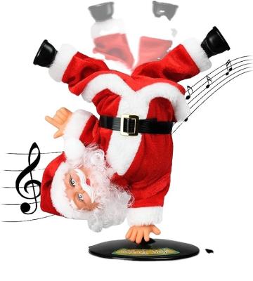 China Wholesale Mordern Popular Dancing Electric Plush Toy Ornaments For Children Santa Claus Sing Inverted Spinning Funny for sale