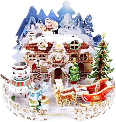 China High Quality New Fashion Non-toxic/3D Snow Cottage Christmas Puzzles Colorful Educational Toys Gifts For Children for sale