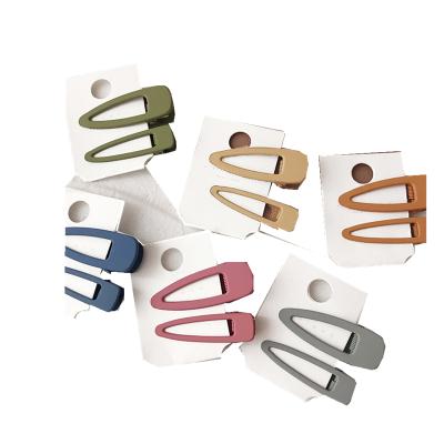 China INS Daily Hot Sale Metal Hair Clips Sets Triangle Hair Clips Spray Painted Hair Pins Matte Custom Color for sale