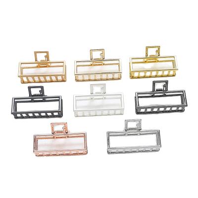 China Daily Women Hair Accessories Metal Hair Claw Single Jaw Clips Rectangle Alloy Hair Clips For Lady for sale