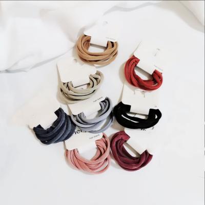 China Hold Hair Elastic Hair Bands 6pcs/set High Strength Girls Hair Accessories Solid Color Elastic Hair Bands for sale