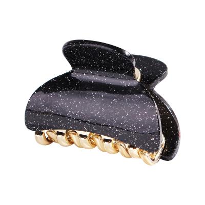 China Korea Solid Color Hair Accessories Girls Women's Acrylic Glitter Decorative Powder Acrylic Hair Claw Clips for sale