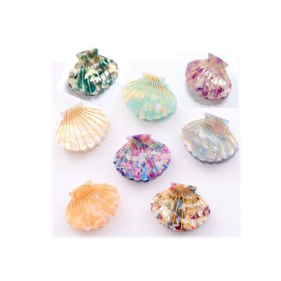 China Fashion Girls Acetate Hair Jaw Clip Women Hair Accessories Shell Shape Acrylic Hair Claw Clips for sale