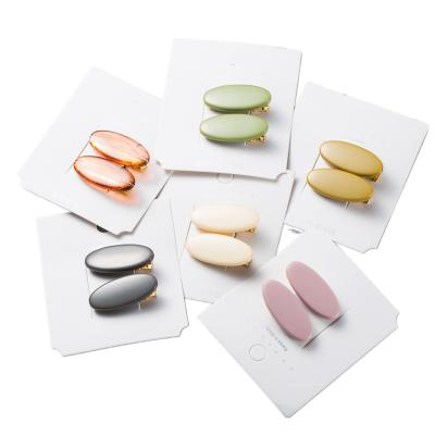 China Oval Shape Daily Solid Color Hair Jewelry Acetic Acid Fashion Acrylic Hair Clips Sets For Women for sale