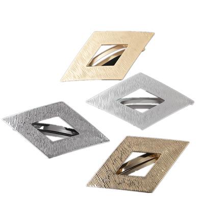 China New Simple Style Hair Decoration Hair Clips Shape Geometric Matte Rhombic Hair Clips Silver Gold Color Metal Hair Barrettes for sale