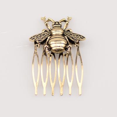 China Gold Color Bee Shape Alloy Hair Comb Elegant Elegant Hair Accessories Antic Hair Comb For Girl's Hair Decoration for sale