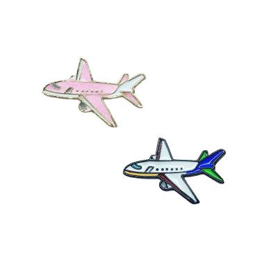 China ALLOY new arrival fancy brooch pins pink and blue color airplane design enamel alloy brooches for girls boy for sale