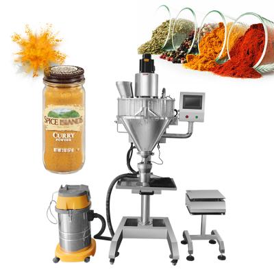 China Food vending machine 500g hot semi automatic bottle jar curry pepper chili spice powder filling machine for sale