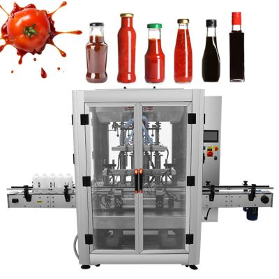 China Automatic Commercial Plastic Food Bottle Pepper Ketchup Chilli Paste Tomato Hot Sauce Filling Machine for sale