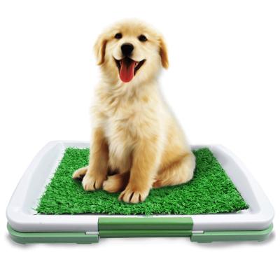 China Wholesale Pet Stored Supplies Pet Protective Dog Training Toilet Plastic Mat Holder With Lawn for sale