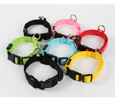 China Viable Multicolor USB Charging Anti Lost Pet Dog Collar Cat Accessories Supplies LED Light Collar for sale