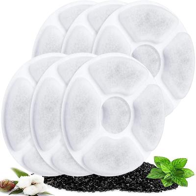 China 6 Packs Sustainable Fountain Replacement Water Filter Cotton Carbon and Resin Ion Particles Replacement Water Dispenser Premium Filter for sale