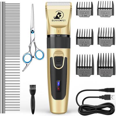 China Bonve Professional Viable Dog Clippers Dog Trimmer For Grooming With Rechargeable 2200mAh Battery Low Noise Cordless Pet Clippers for sale