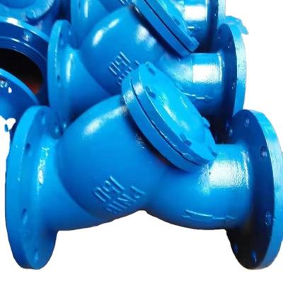 China General Blue Epoxy Flanged Type Y Strainer For Water All Flanged Pipes for sale