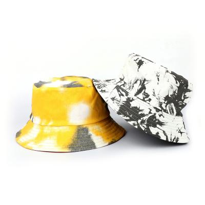 China Wholesale Custom Fashion Foldable Breathable Comfort Meidiney Women Print Reversible Black Faded Tie Dye Bucket Hat for sale