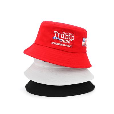 China 2020 Unisex Stylish Bucket Hat Various Color Trump Logo Embroidery Cotton Comfort Adult Size Foldable Breathable 100% New Goods for sale