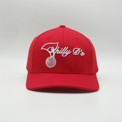 China JOINT Wholesale Custom Red Plain 6 Panel Closed Back Hats Flex Dry Fitted Baseball Caps Sports Fitness for sale