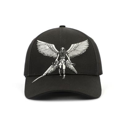 China Factory Direct Sale 6 Panel Metal Buckle JOINT Adult Hat Black Structured 100% Cotton Embroidery Baseball Hat for sale