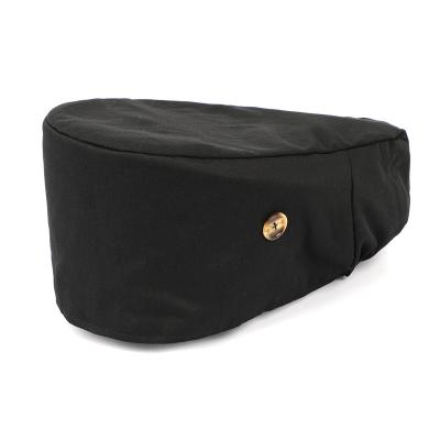 China High Quality Black Doctor Fashion 100% Eco-Friendly Cotton Satin Lined Ponytail Surgical Hat With Buttons for sale