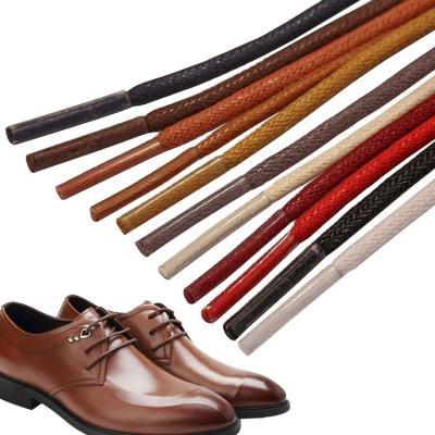 China Cotton Printed Round Waxed Laces For Round Oxford Shoes Elegant Shoe Boot Lace In Stock Elastic Leather Laces for sale