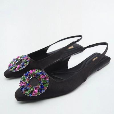 China Damping ZAR@A sale like diamond flat matches color hot cakes fashionable lady shoe dress party sandal for sale