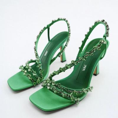 China ZARA steel toe 2022 fashion sexy new party decoration diamond stiletto stiletto sandals party decoration for sale