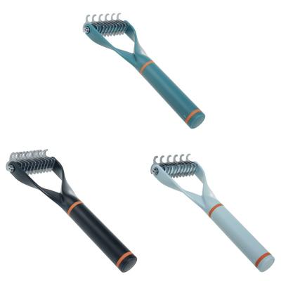 China Pet For Cats And Dogs Pet Deshedding Tool Pet Dematting Comb With 2 Sided Professional Grooming Rake for sale