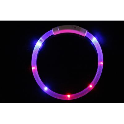 China Dogs Pet Supplies Collar Ring Pvc Pipes Night Safety Flashing Light Warning Spark Led Dog Collar for sale