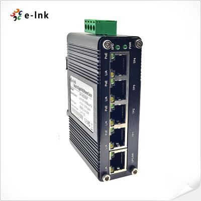 China Mini Industrial PoE Switch 4 Port 10/100TX 802.3at PoE 1Port 100TX Ethernet Switch for sale